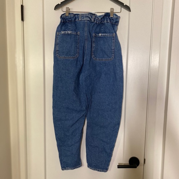 Zara Baggy Paper bag Waist Trousers Jeans Slouchy - Picture 5 of 10